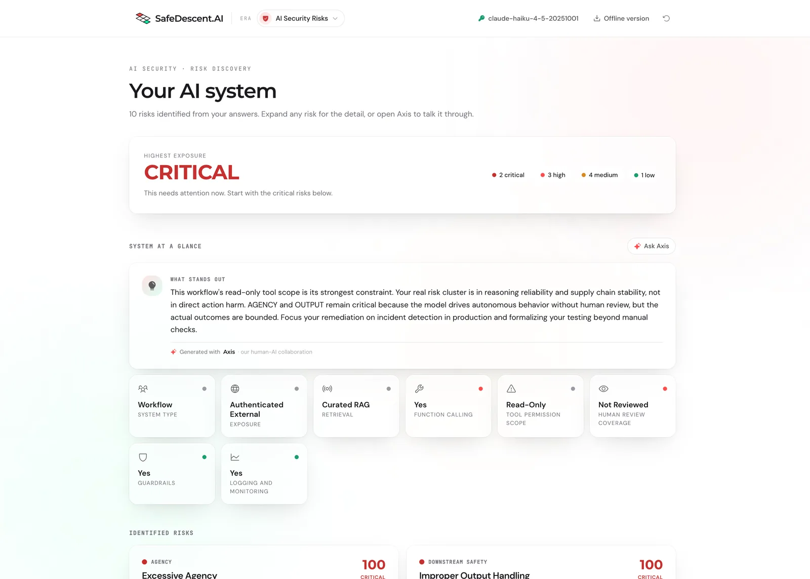 ERA: AI security result with risks to check